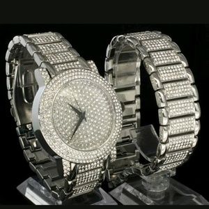 14K ICED OUT WATCH BRACELET COMBO